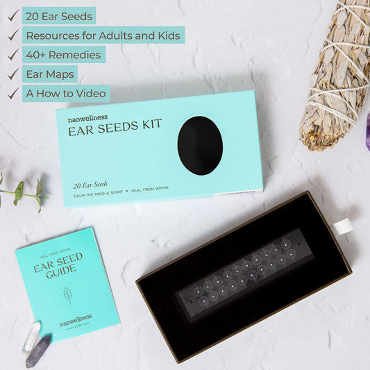 NAOWellness Silver Ear Seed Kit – Adhesive Acupressure Kit With 40+ Solutions