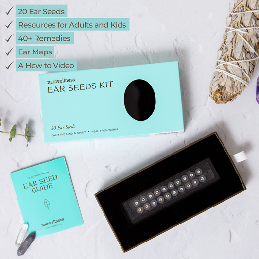 NAOWellness Swarovski Crystal Ear Seed Kit – Adhesive Acupressure Kit With 40+ Solutions