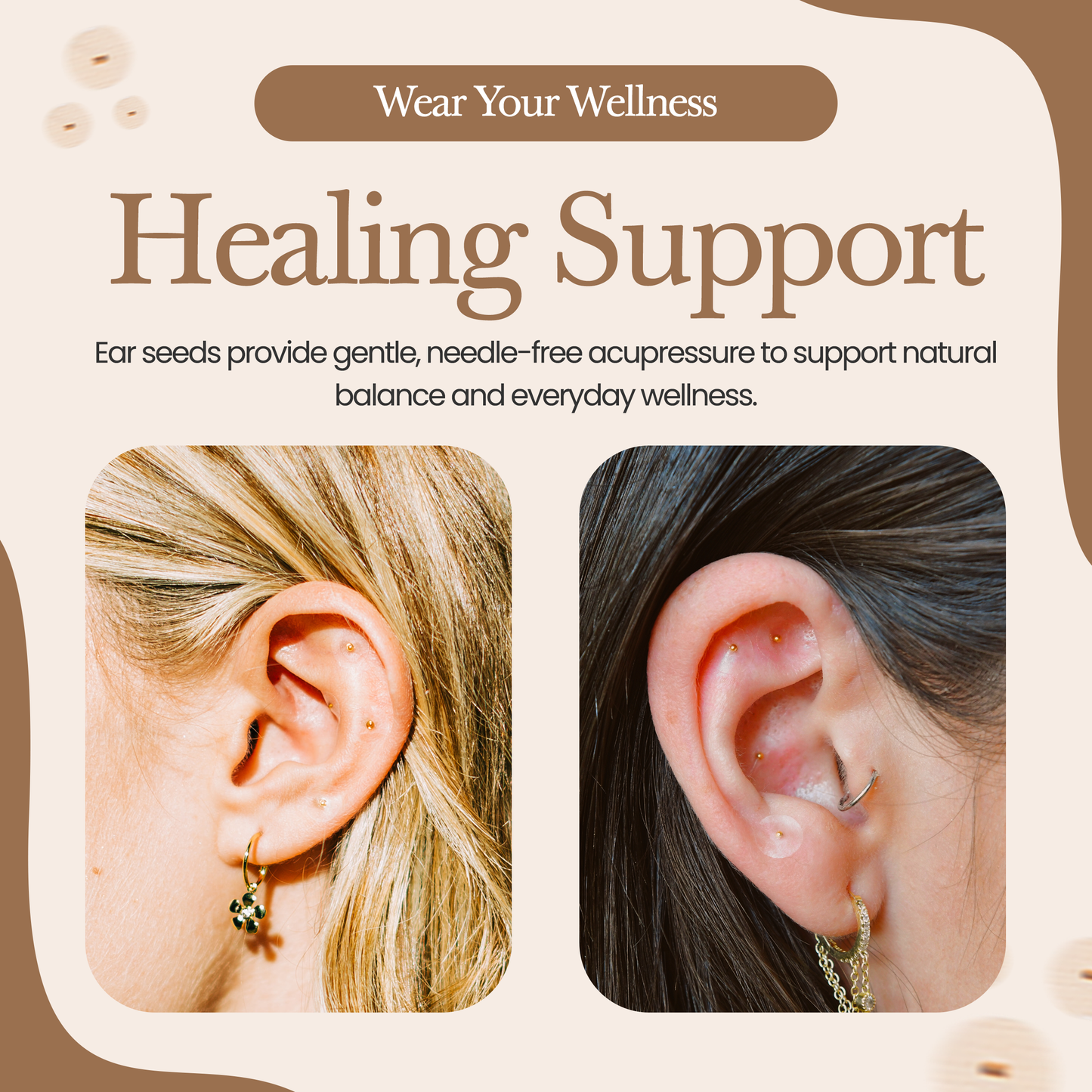 NAOWellness Silver Ear Seed Kit – Adhesive Acupressure Kit With 40+ Solutions