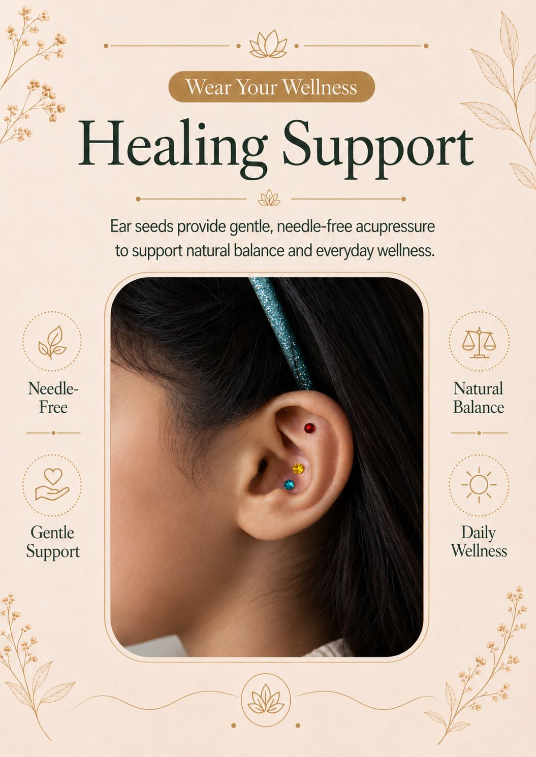 Kids Ear Seeds Chart & Guide, Kid-Friendly Acupressure, Ear Seed Maps, 30+ healing remedies in ONE Guide, How-To Videos, FAQs, 101 workshop